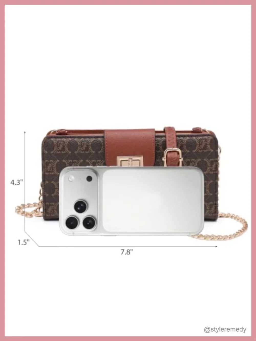 Faux Leather Crossbody Wallet with Phone Pocket & Card Slots